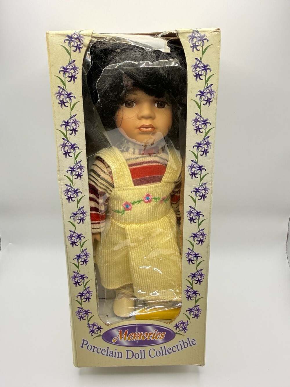 Collectible Porcelain Doll in Yellow Dress